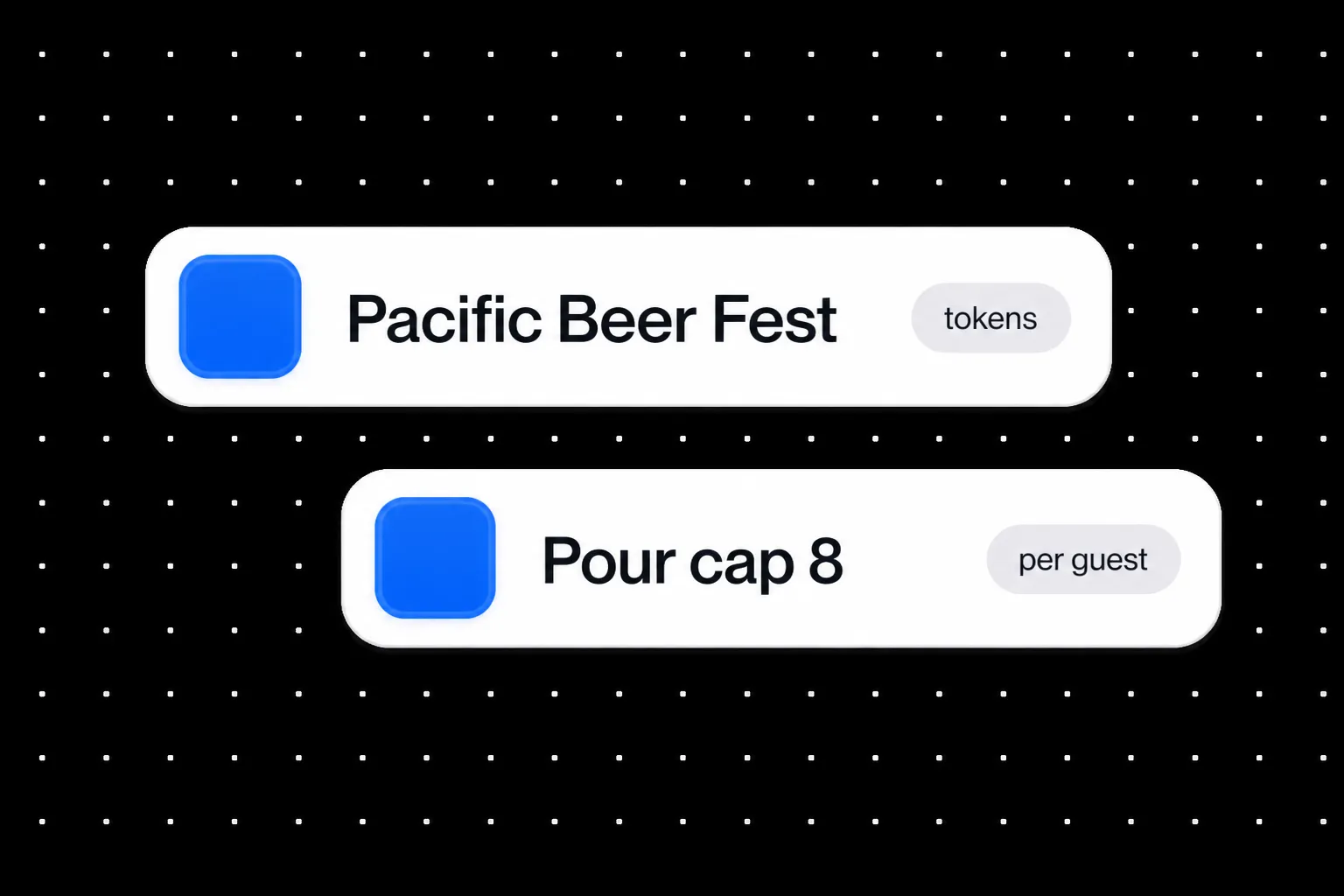Tasting tokens and a per-guest pour cap
